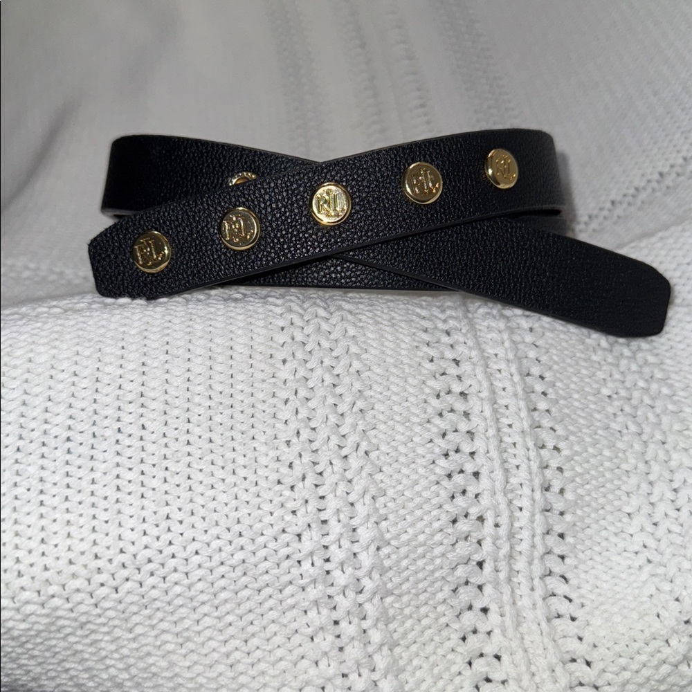 Ralph Lauren Black Belt with Gold Studs